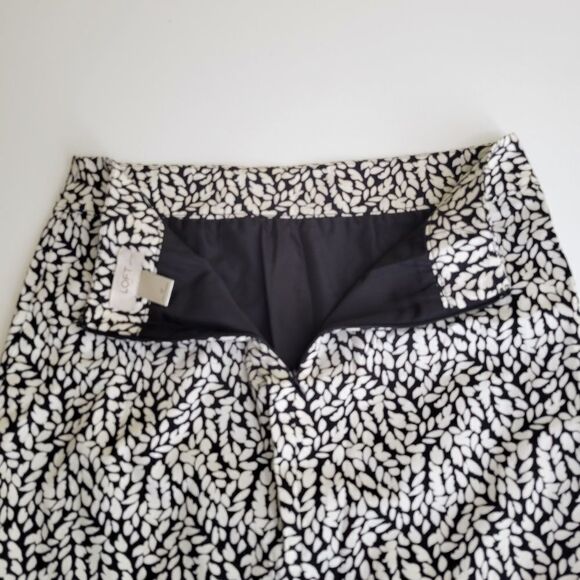 4P LOFT COTTON LINED BLACK & WHITE ZIP SKIRT 4 PETITE - Picture 6 of 11